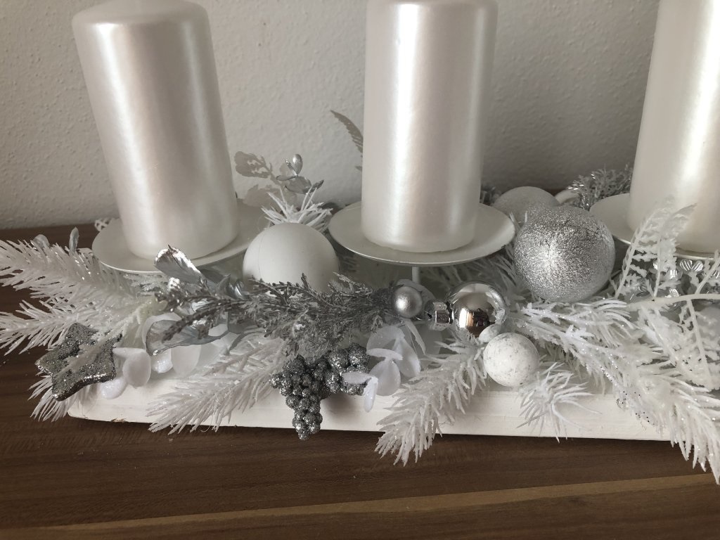 Adventní svícen podlouhlý stříbrný
